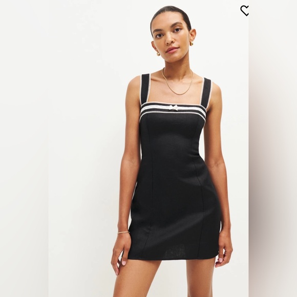 Reformation Elana Linen Dress in black size 4 *sold out online* - Picture 1 of 10